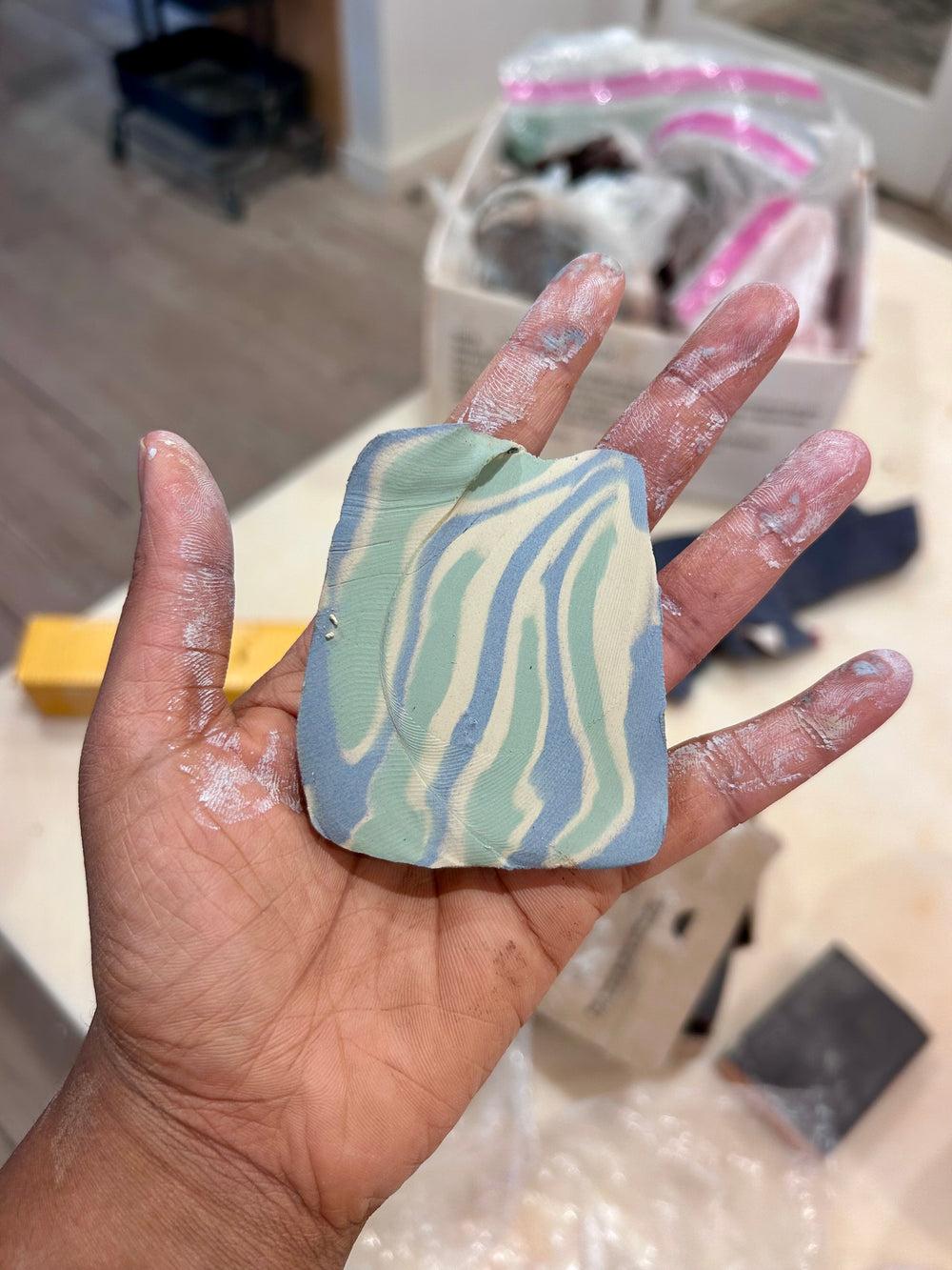 Slicing the nerikomi block