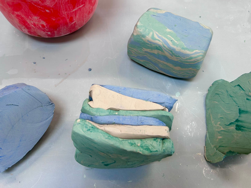Layering the colored clay